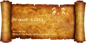 Hranek Kitti névjegykártya